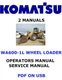 KOMATSU WA600-1L WHEEL LOADER SERVICE REPAIR OWNERS MANUALS PDFS ON USB