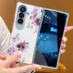Plating Case For Samsung Z Flod7 Flod6 Flod5 Peony Lychee Leather Pattern Cover