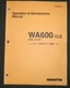 KOMATSU WA600-1LC WHEEL LOADER OPERATION & MAINTENANCE BOOK MANUAL S/N A50001-UP
