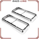 Pair Chrome Headlight Bezels For Kenworth T400 T600 T800 W900B Peterbilt 378 379