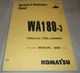 KOMATSU WA180-3 TOOL CARRIER OPERATION & MAINTENANCE BOOK MANUAL S/N A85001-UP