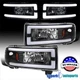 Fits 1994-2001 Dodge Ram 1500 2500 3500 LED Tube Black Headlights Headlamps