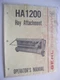 GEHL HA1200 HAY ATTACHMENT OPERATOR'S MANUAL