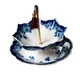 Rotating Ceramic Tea Strainer Umbrella Shape Blue White Porcelain For Loose Leaf