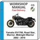 YAMAHA XV1700 ROAD STAR WARRIOR 2002 - 2010 SERVICE REPAIR SHOP MANUAL CD