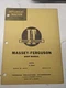 I&T IT MANUAL SHOP BOOK SERVICE MASSEY FERGUSON MF 16 PACER MODEL MH-6A