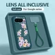 Flower Soft Phone Case For Google Pixel 10 9 Pro XL 8A 9 8 Pro 7A Lanyard Cover