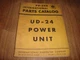 Vintage International Harvester UD-24 Power Unit PU-22A Operators Manual