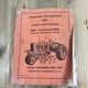 Allis Charmers WD Cultivator Operating Instructions Parts Illustration WC Conv