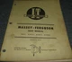 I&T Massey Ferguson MF2805 Tractor Shop Service Repair Manual No. MF-39 xo