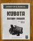 RC40-G RC44-G RC48-G Rotary Mower Operator Instruction Maint Manual Kubota