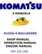 KOMATSU D155A-6 BULLDOZER SHOP OPERATORS REPAIR ENGINE MANUAL PDF ON USB