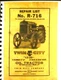 Twin City Repair List  No. R-716 4 Cyl  4 1/4" X 6" 16 Valve In head Engine Oil 