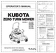 Kubota Z411KW Z412KW Z421KW Z422KW Zero Turn Mower Operators Manual PDF