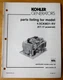 Kohler 4.5CKM21-RV KT-17 Powered Parts List Manual TP-5060  1986