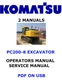 Komatsu PC220LC-7 Hydraulic Excavator Parts Service Shop Operators Manual PDF