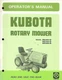 KUBOTA ROTARY MOWER OPERATORS MANUAL FOR MODELS RC40-G, RC44-G AND RC48-G