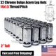 32 Chevy GMC Silverado Sierra 2500 3500 HD 14x1.5 XL Chrome Bulge Acorn Lug Nuts