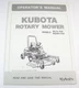 Kubota Rotary Mower RC72-F30 RCK60-F30 Operation Operator Maintenance Manual