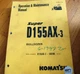 KOMATSU D155AX-3 Tractor Dozer Crawler Owner Operator Operation Manual Book 1997