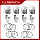4 PCS STD 95.0mm Piston Kit(Clip&Pin&Rings)For Komatsu 4D95S 4D95S-W-1G Engine
