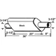 Muffler fits Oliver 1850 1950T 2050 1955 2150 164961A OL-12