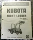 Kubota Operator's Manual Loader BF300 BF300-A Original Factory Paper
