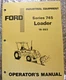 Ford Operator Owners Manual  Loader Industrial EQ Series 745 Loader 19-863