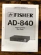 Fisher AD-840 CD Player  Service Manual *Original*