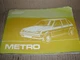 Austin Rover Metro Mk 2 85-89  Owners Handbook Manual 
