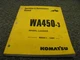 Komatsu WA450-3 Wheel Loader Owner Operator Maintenance Manual User Guide 53001-