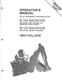 NEW HOLLAND Operator's Manual For B-104 Backhoe B-124 Backhoe 