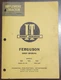 Ferguson TE20, TO20, TO30 Shop Manual Part # FE-2