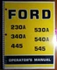 Ford 230A 340A 445 530A 540A 545 Tractor 1981-84 Owner Operator Manual SE 4000