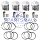 4 PCS STD 95.0mm Piston Kit(Clip&Pin&Rings)For Komatsu 4D95S 4D95S-W-1G Engine