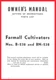 IH Farmall B BN B-238 BN-238 2 Row Hand Lift Cultivator Owner's / Parts Manual