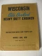 Wisconsin Air Cooled Heavy Duty Engines Instruction Book & Parts List ABN - AKN