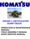 KOMATSU HM300-1 ARTICULATED DUMP TRUCK MANUAL SERVICE OPERATOR ENGINE PDF