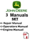 John Deere F710 F725 SET Front Mowers Repair Service Operators Manual TM1493 USB