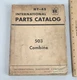 Vintage 1960s International Harvester 503 Combine Parts Catalog HT-45 