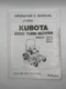 Kubota ZD18F, ZD21F, ZD28F Owners Operator's Manual