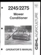 GEHL MC 2245 / 2275 MOWER CONDITIONERS OPERATOR`S MANUAL 