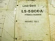 LINK BELT LS-5800A LS5800A SERVICE TEXT