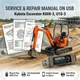 KUBOTA K008-3 U10-3 EXCAVATOR SERVICE REPAIR WORKSHOP MANUAL ON USB
