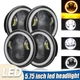 4PCS 5.75 5 3/4 Projector LED Headlights for Kenworth W-900A W900A Peterbilt 359