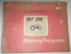 Massey Ferguson MF 398 Tractor Parts Catalog Manual Book Original! 12-88
