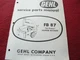 Gehl FB 87 Forage Blower Original Dealer's Parts Book