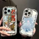 Winter Scenery Plating Wavy Case For iPhone 17 Pro Max Air 16 15 14 13 12 Cover