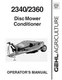 GEHL 2340, 2360 Disc Mower Operators Owners Manual 907089 Paperback