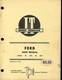 FORD I&T SHOP SERVICE MANUAL 1000, AND 1600 TRACTORS